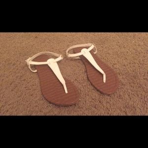 White and brown sandals